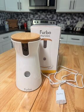 Furbo White Dog Camera with Bamboo Top - Furbo